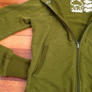 Zara trf moss green hoodie running workout jacket