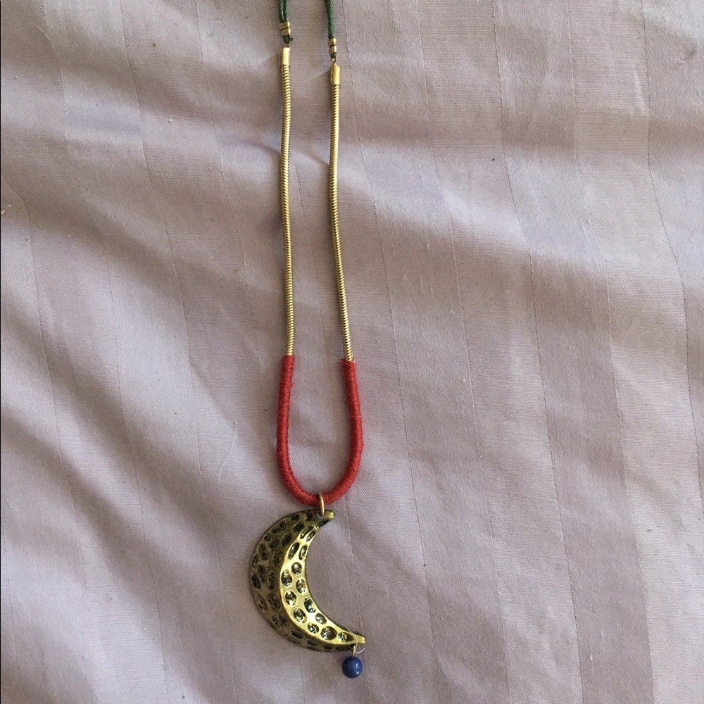Gold moon boho necklace