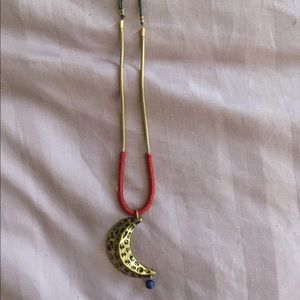 Gold moon boho necklace