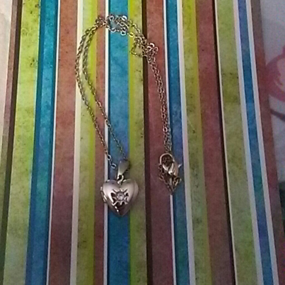 Diamond heart locket necklace