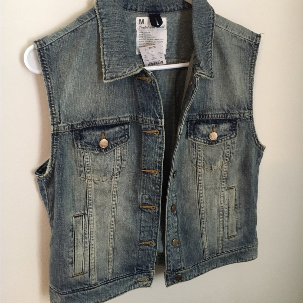 J Crew Denim Vest Brand New
