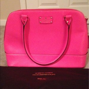 Hot pink Kate Spade handbag with garment bag!