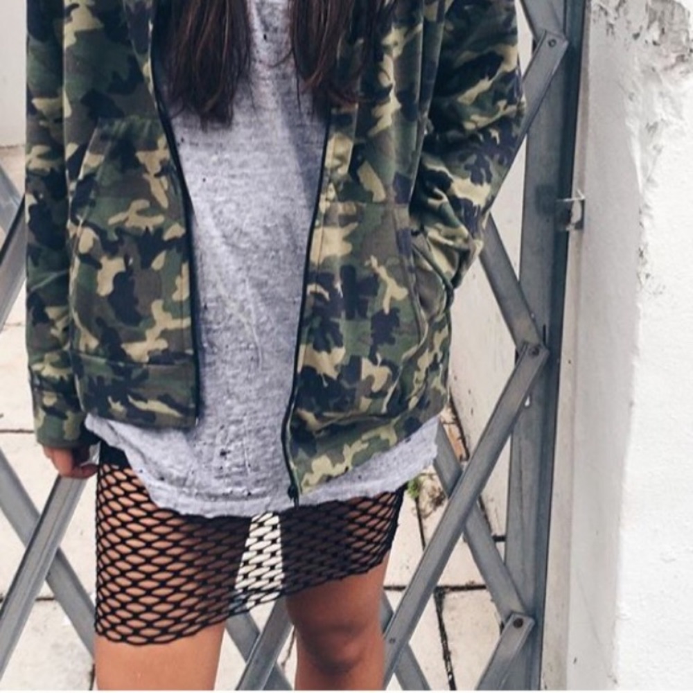 LF black mesh skirt