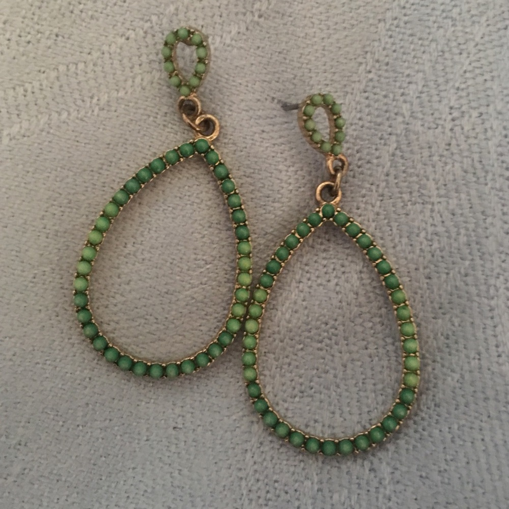 Lime green  teardrop earrings