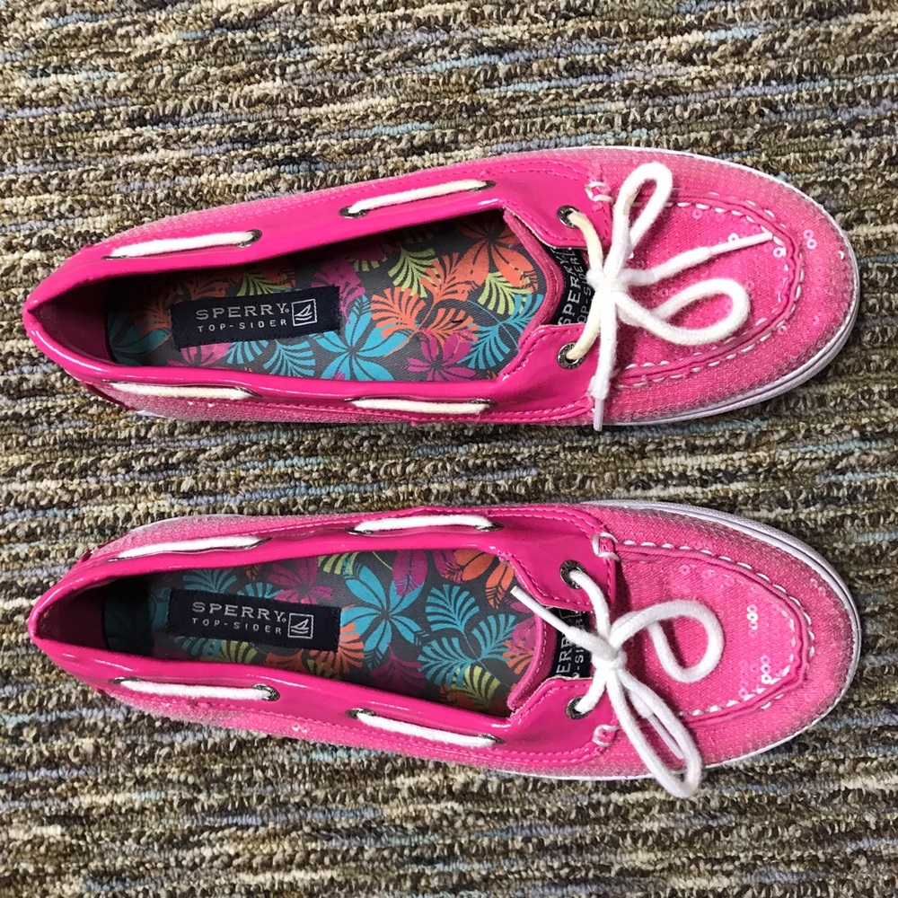 Pink Sparkly Boat Shoes