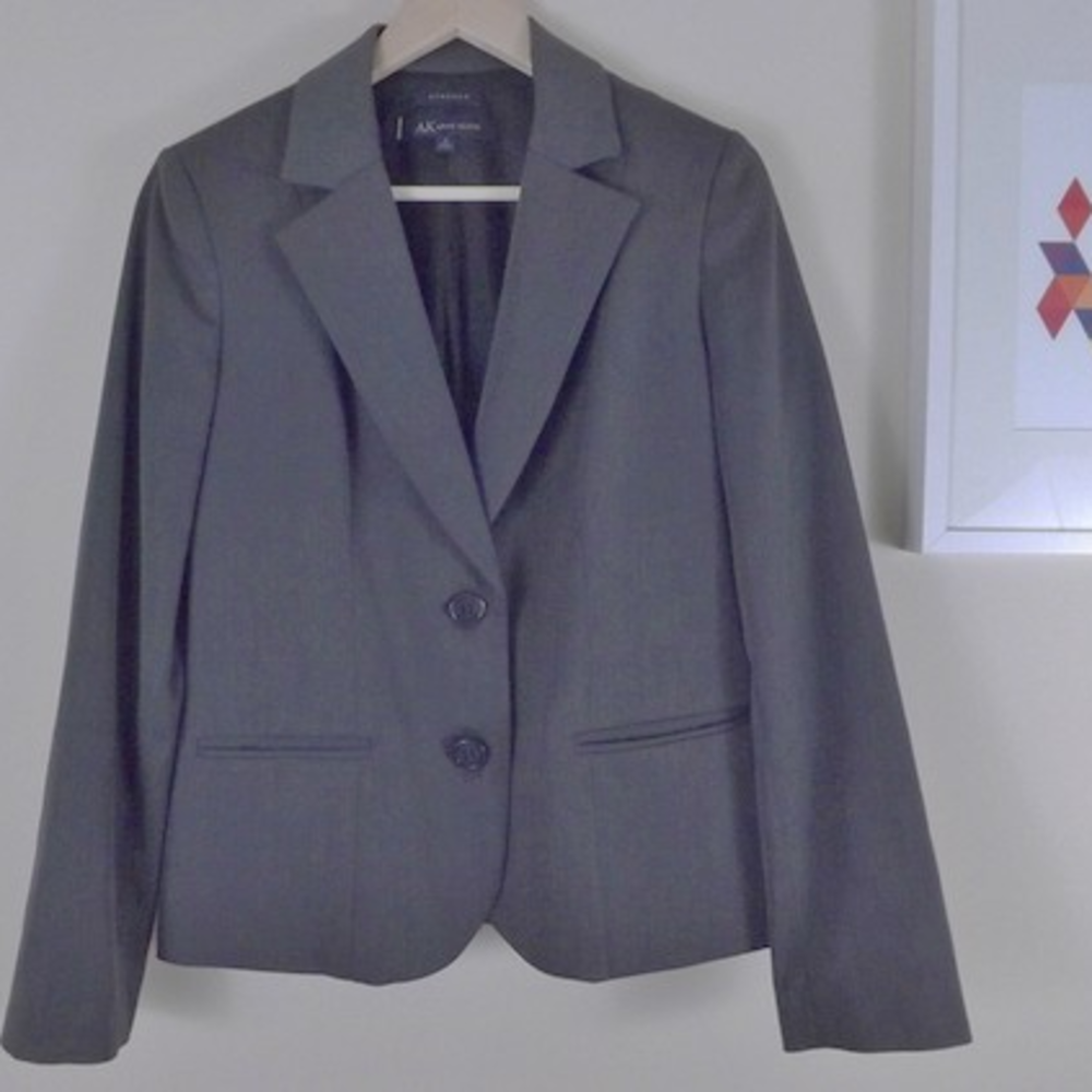 Anne Klein Gray Women's Career Stretch Blazer