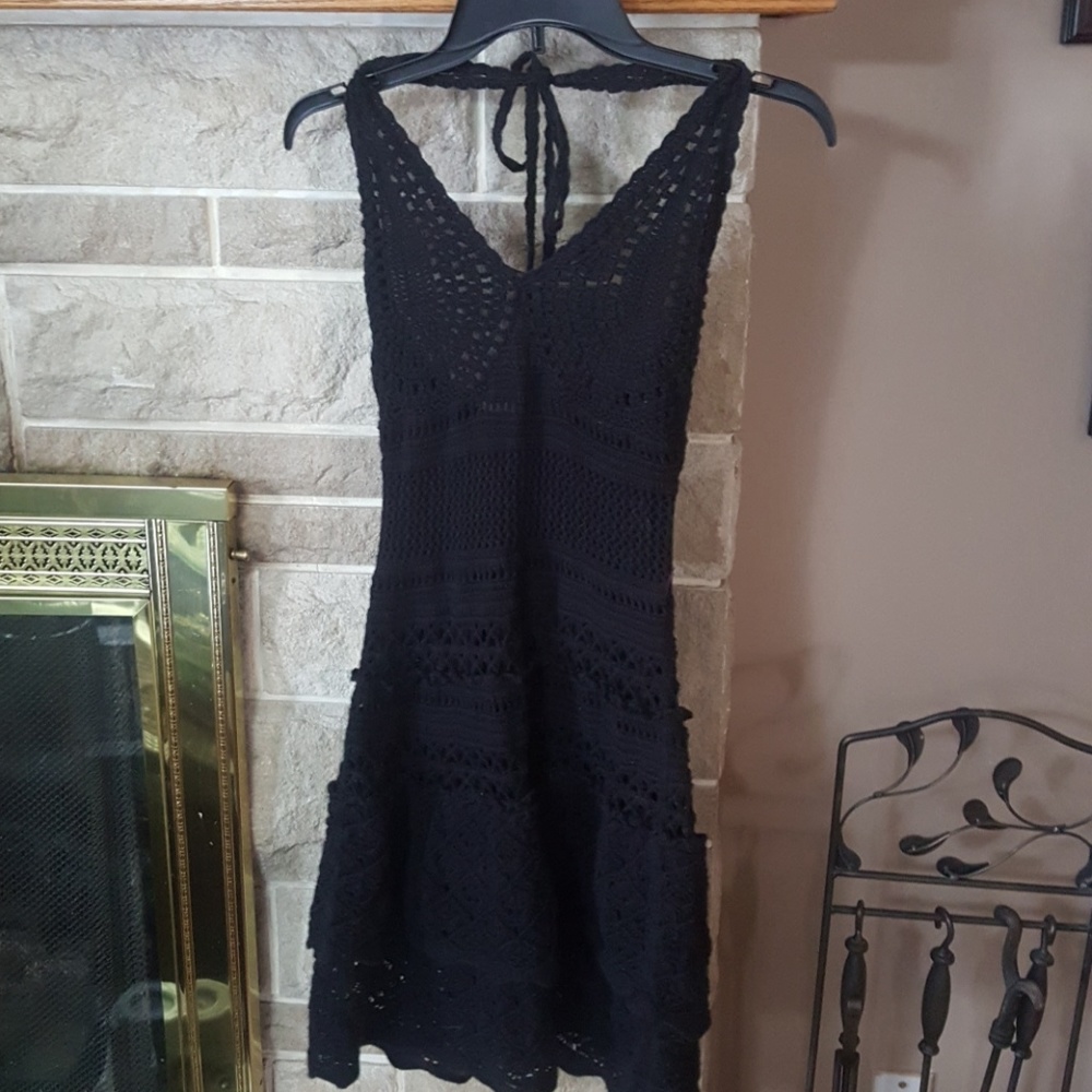 Black Crochet Dress