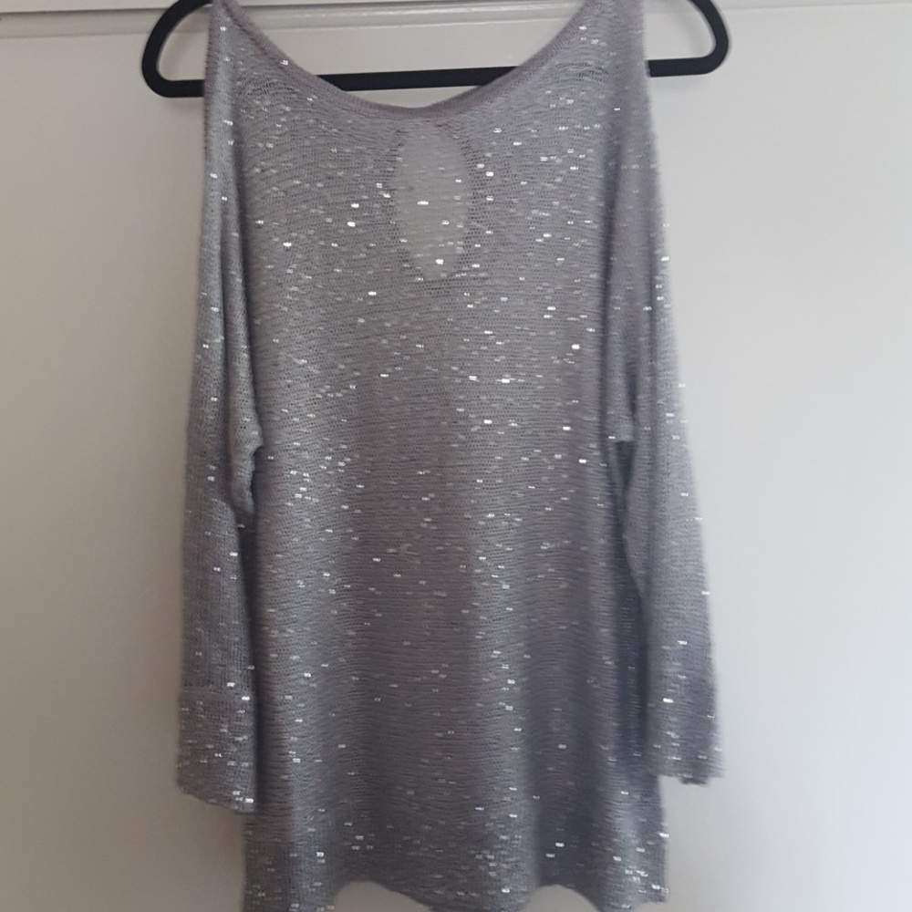 Silver long sleeve blouse