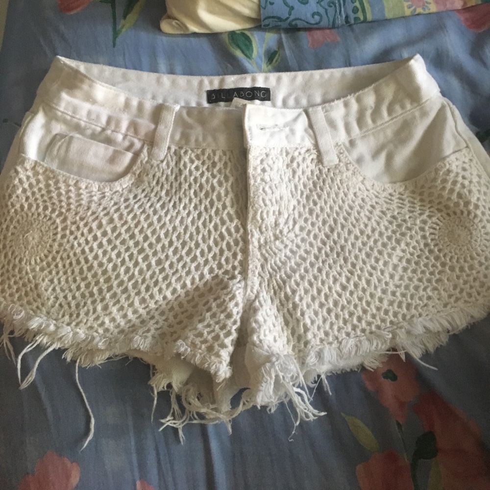 white crochet shorts