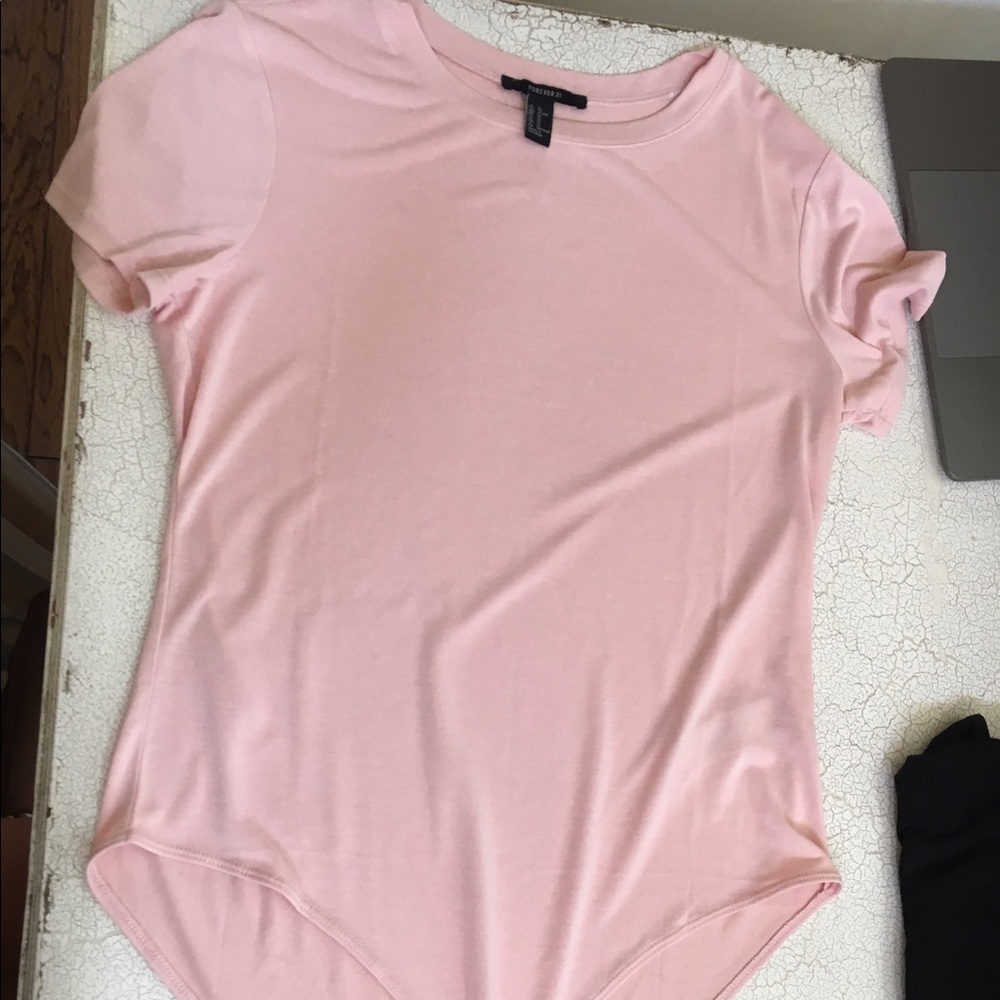 Light pink tee body suit