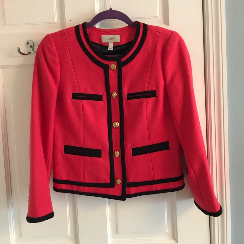 Pink & black blazer J.Crew gold button details