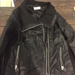 Thread & Supply Black zipper leather jacket