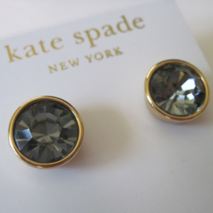 1 HR SALE! Kate Spade Bezel Earrings Faceted Gray
