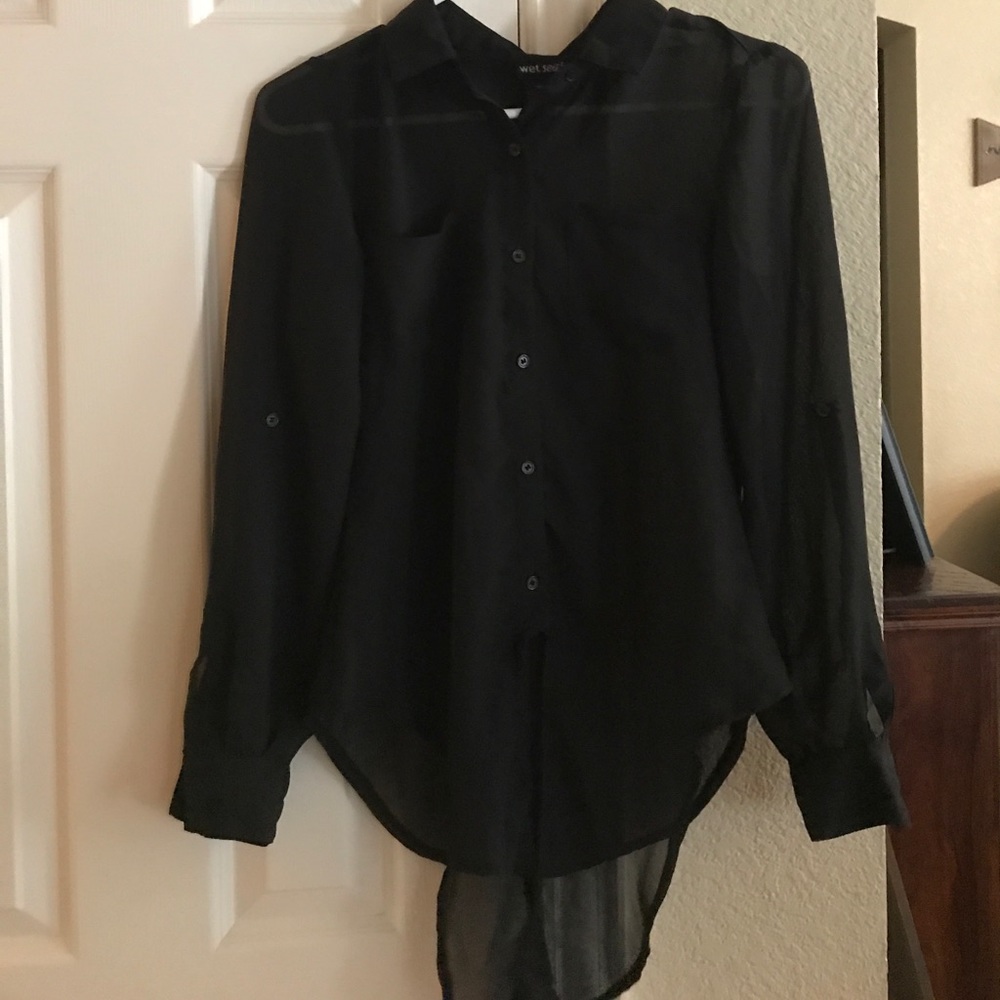 Black sheer blouse