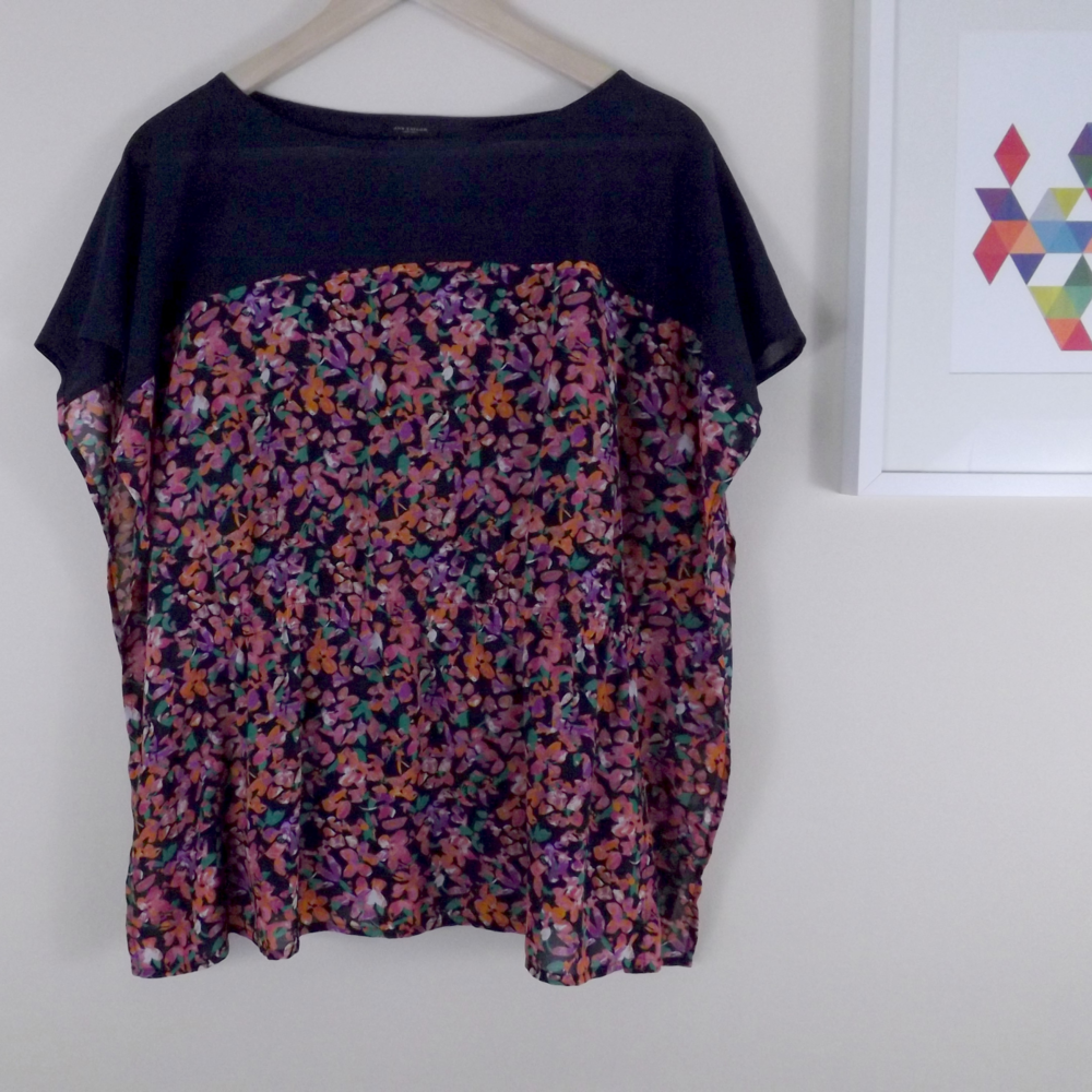 Ann Taylor Floral Print Butterfly Sleeve Blouse