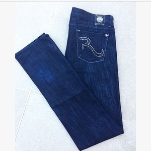 Rock & Republic Dark Wash Bootcut Sequin Flare