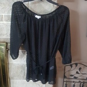 Black sheer blouse