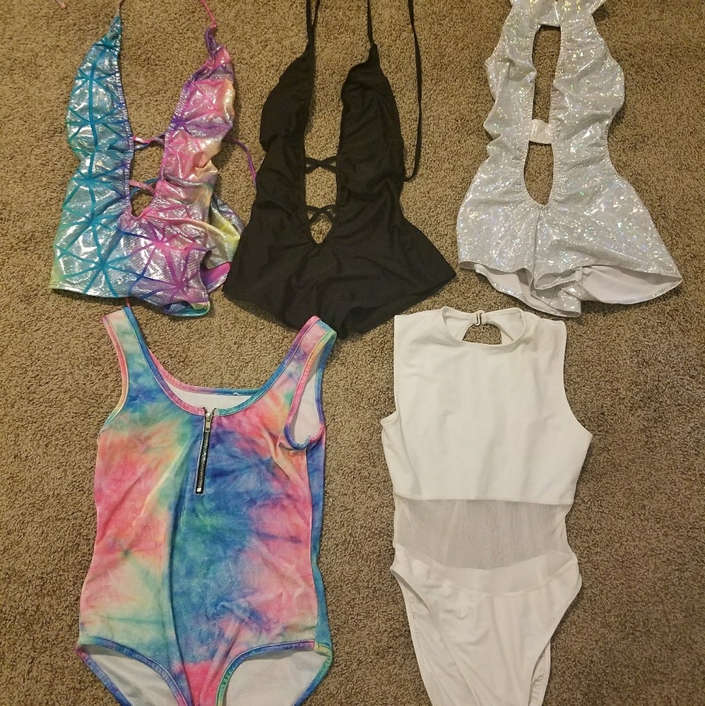 Only rainbow tye dye bodysuit