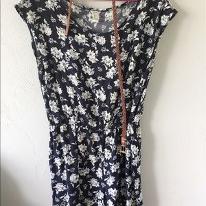 Forever 21 Floral Romper w/ Brown Belt