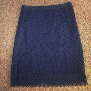 LOFT Navy Lace Skirt