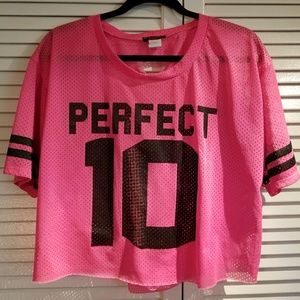 Hot Pink Crop Jersey Tee