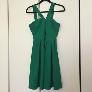 Emerald Green Dress with Cut-Out Detail