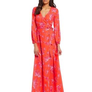Gianni Bini bright pink and orange dress
