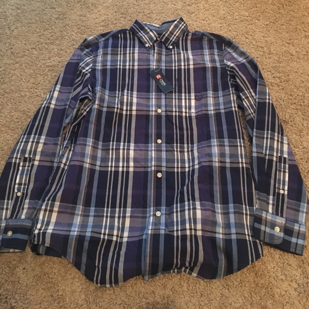 Blue and purple button down