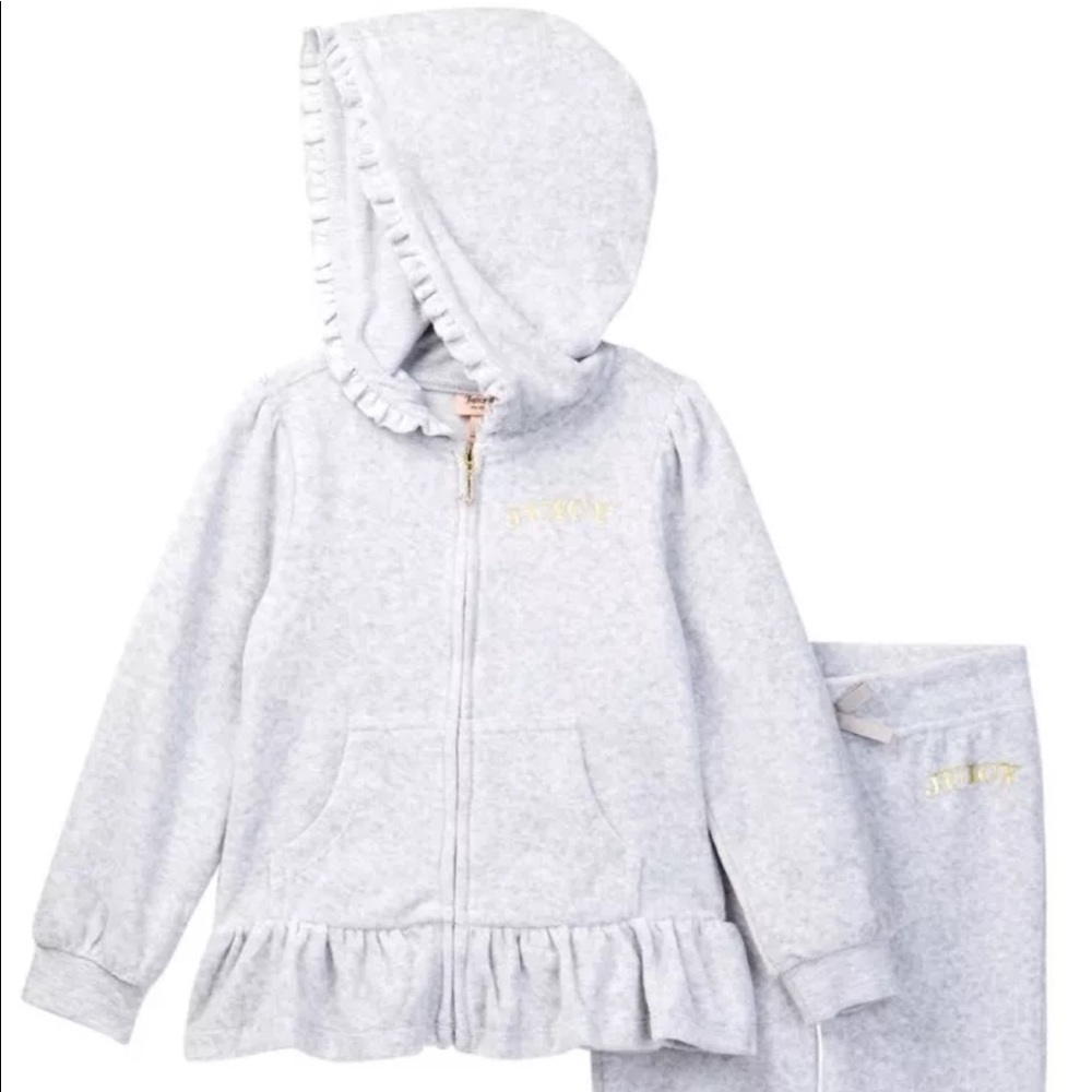 JUICY COUTURE Girls Kids 5 Velour Hoodie Pant set