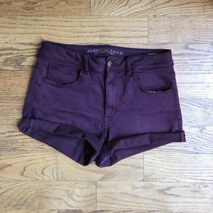 Stretch denim shorts