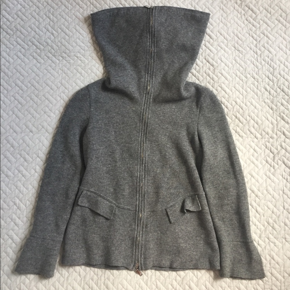 ESCADA Women gray wool zipped cardigan - Picture 1 of 3