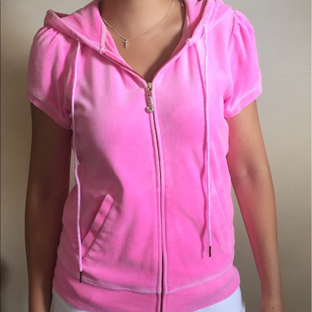 Juicy Couture Pink Short Sleeve Hoodie Medium M