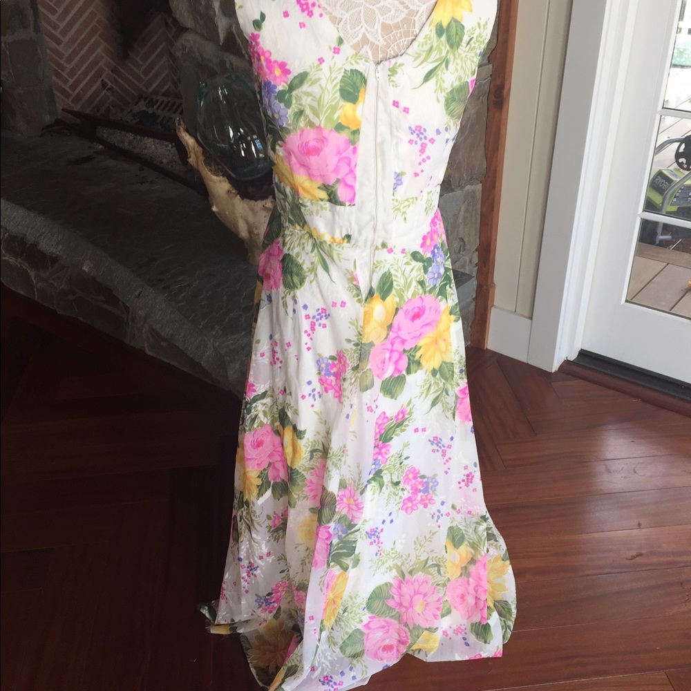 Vintage chiffon maxi dress - Picture 2 of 4