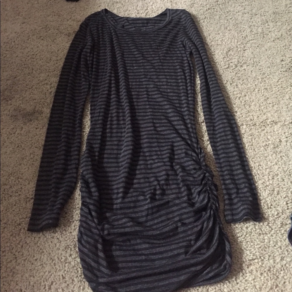 black and grey striped dress