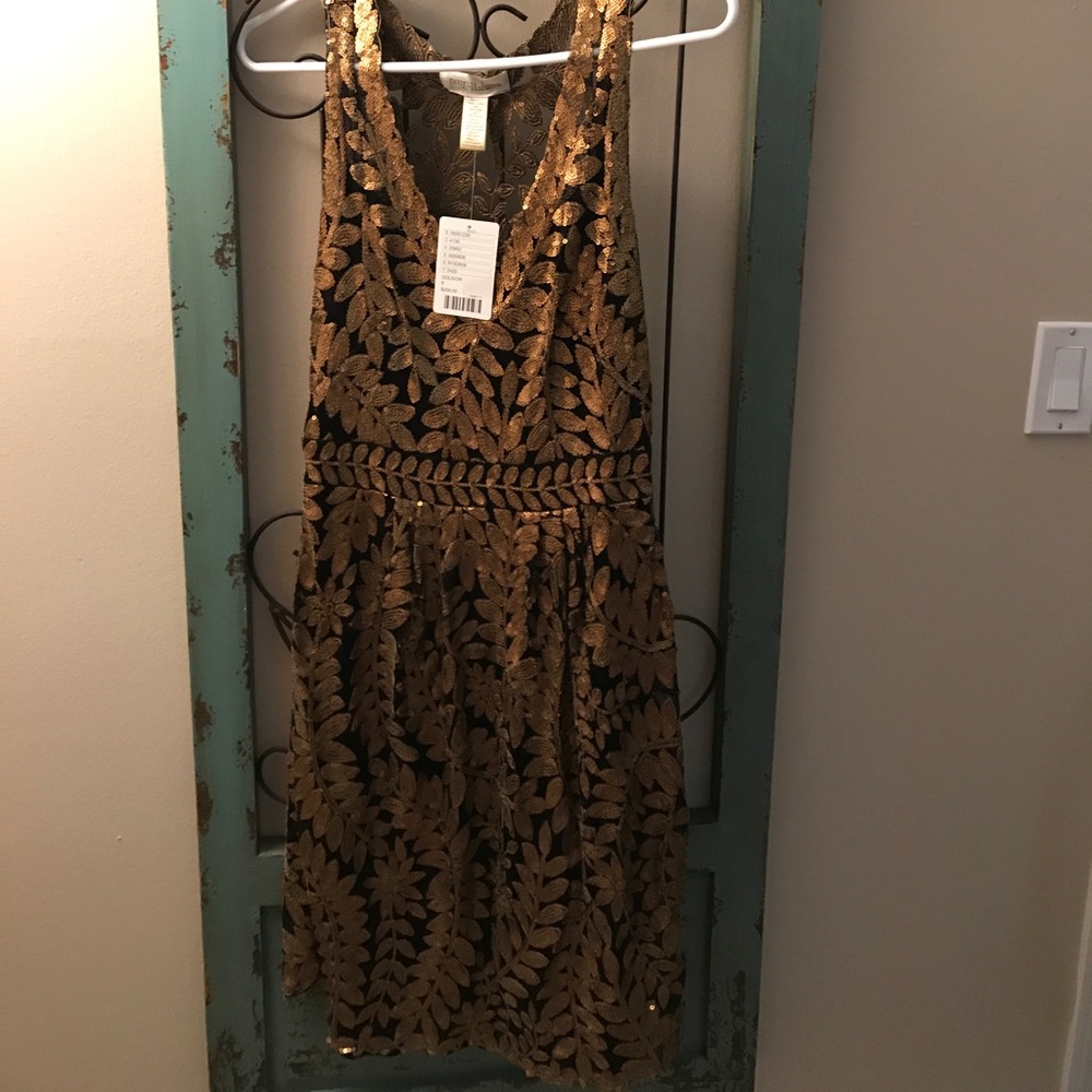 NWT Gold anthropologie dress