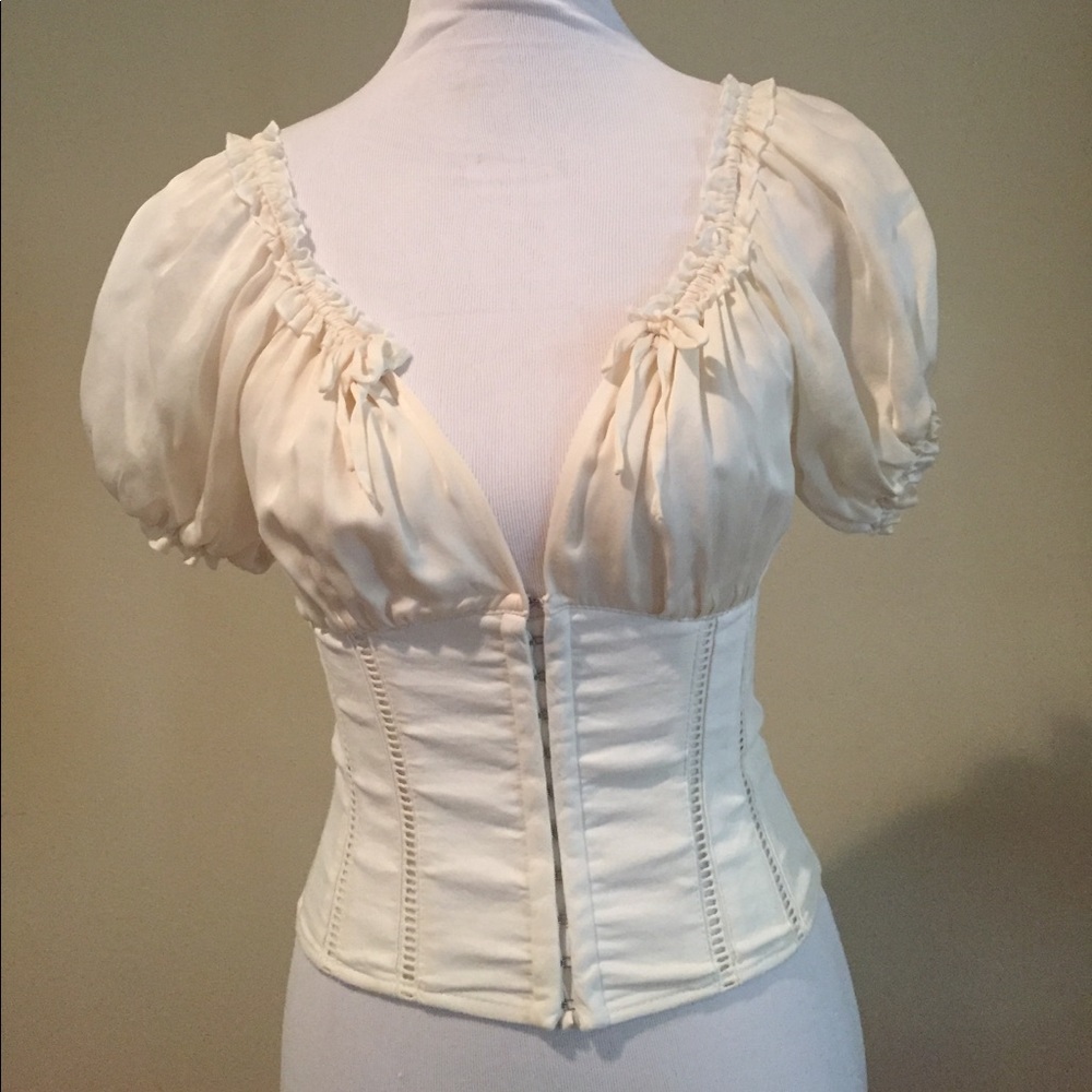 Silk and cotton corset romantic & sexy blouse! XS