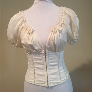 Silk and cotton corset romantic & sexy blouse! XS