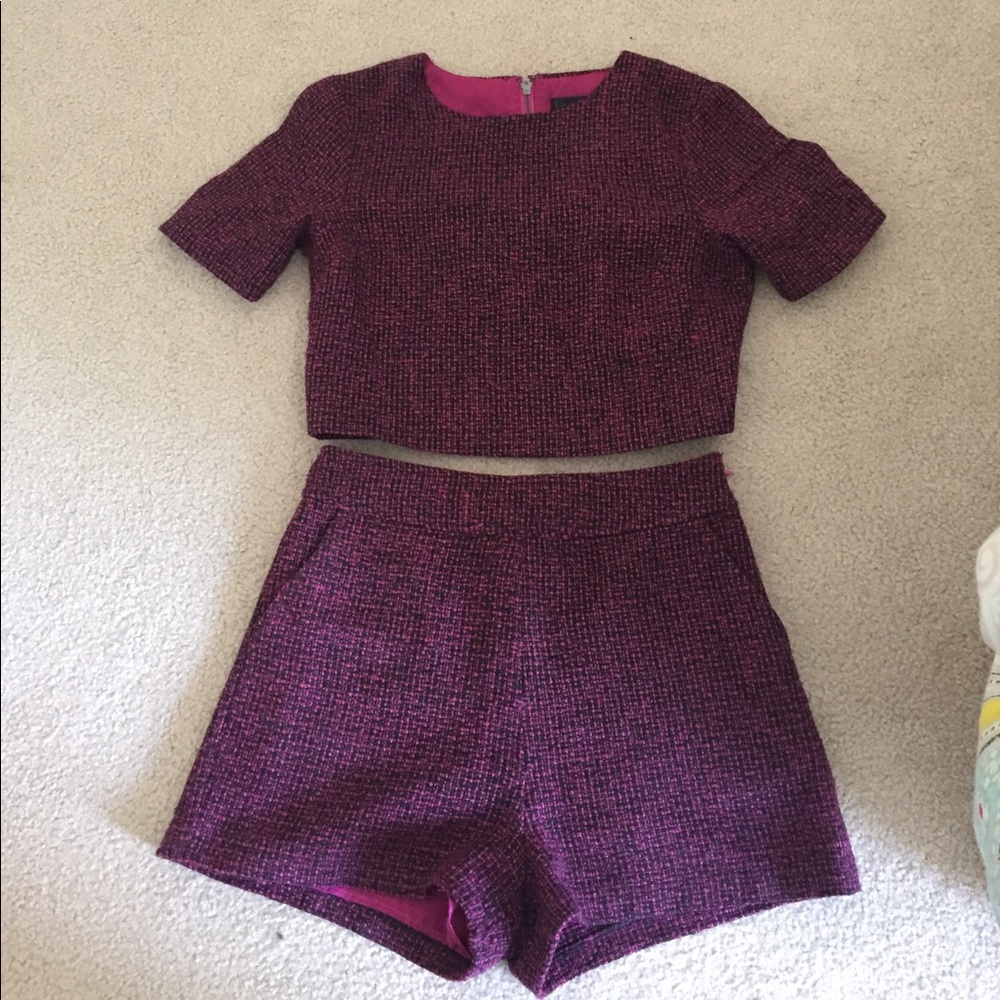 Tweed Shirt and short set
