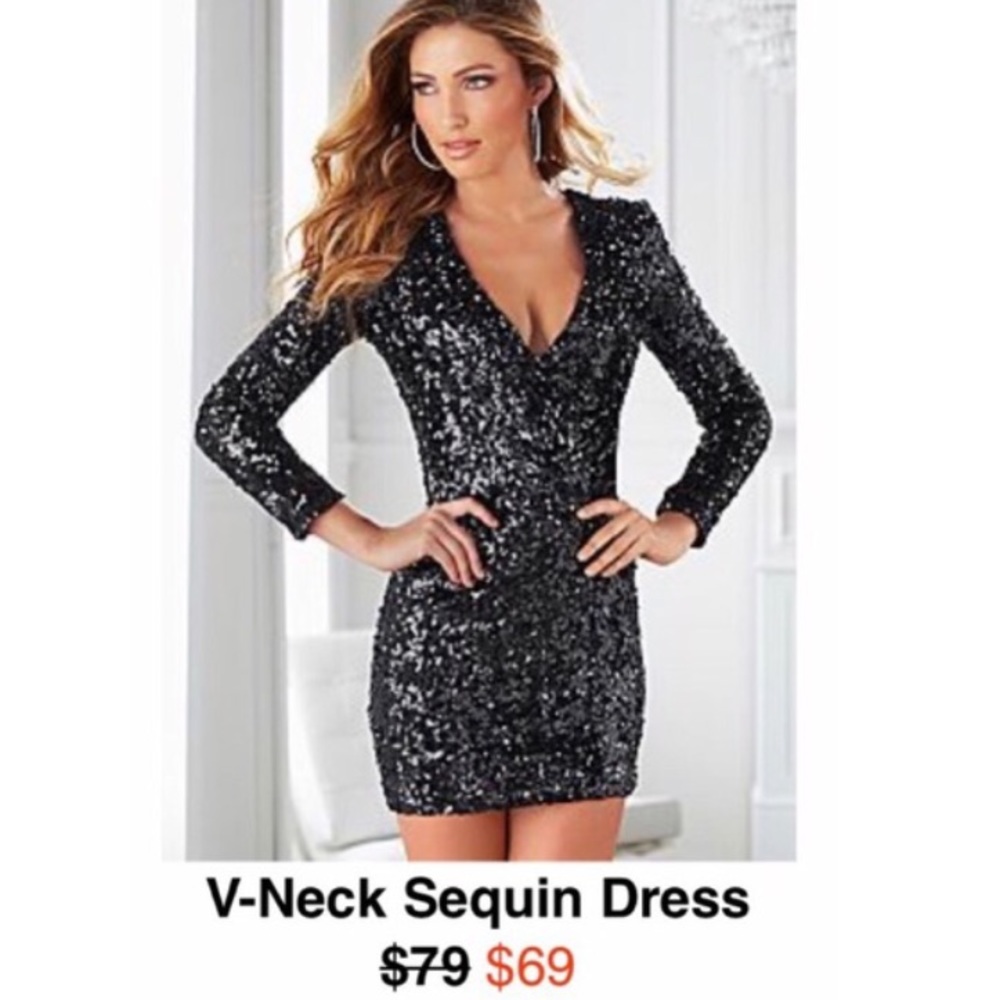 VENUS Black All-Sparkle Dress
