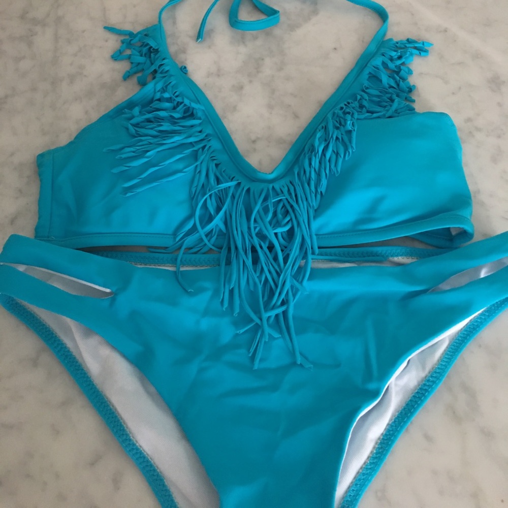 Aqua colored "top melon" brand bikini size medium