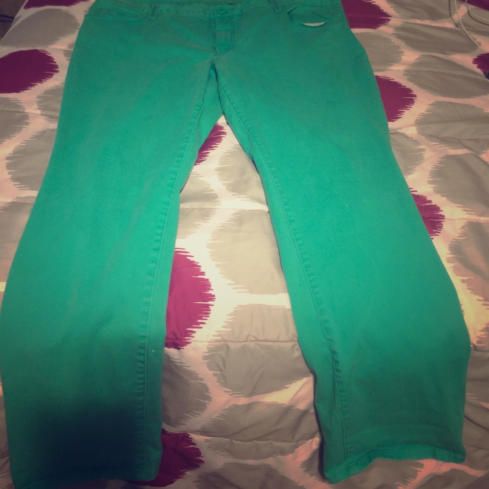 Teal jeans