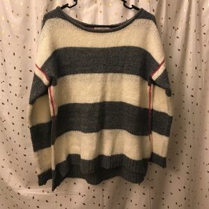 Gray and white stripped sweater
