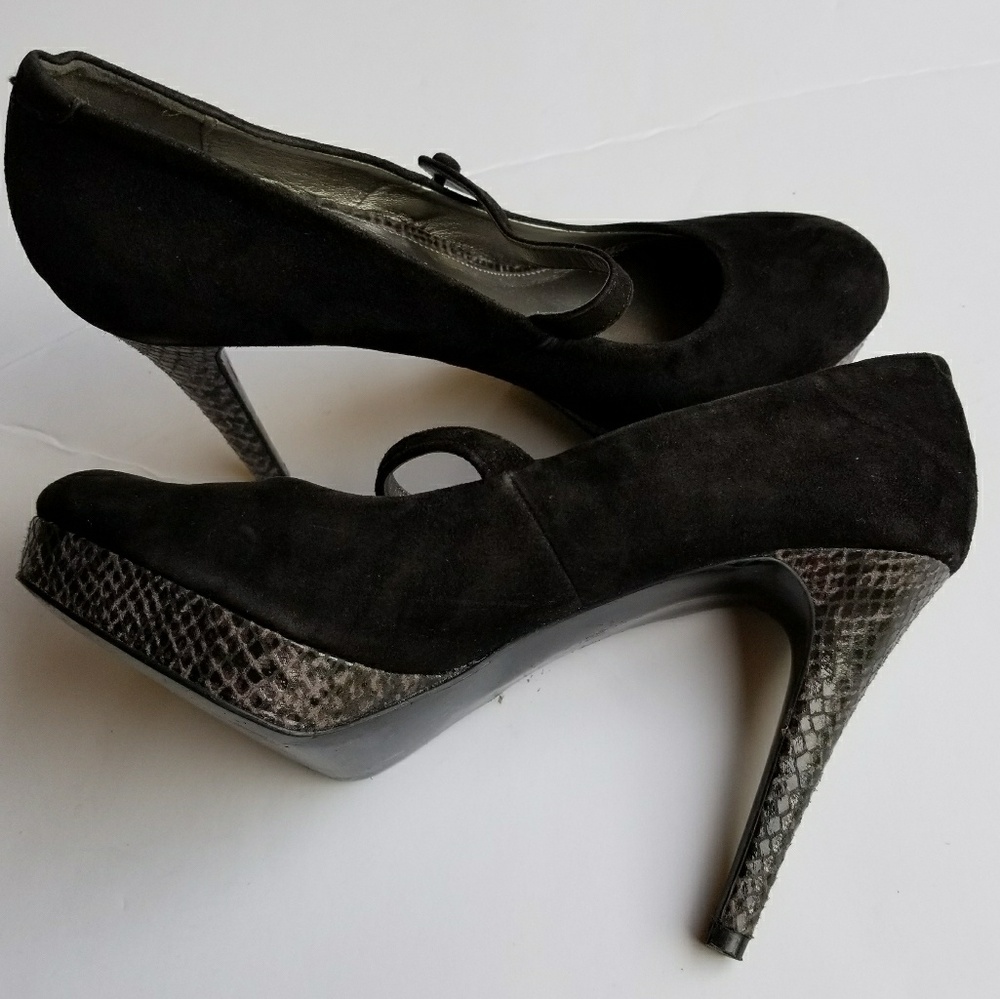 Audrey Brooke black/gray suede shoes Sz 8.5