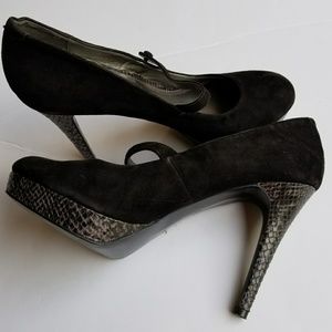 Audrey Brooke black/gray suede shoes Sz 8.5