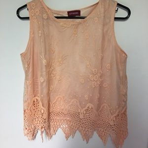 Pretty Light Pink Lace Tank
