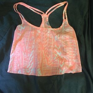 Flowey pinky orange crop top