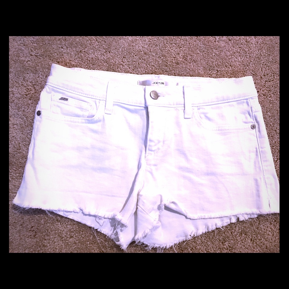 Joe's White cut off jean shorts