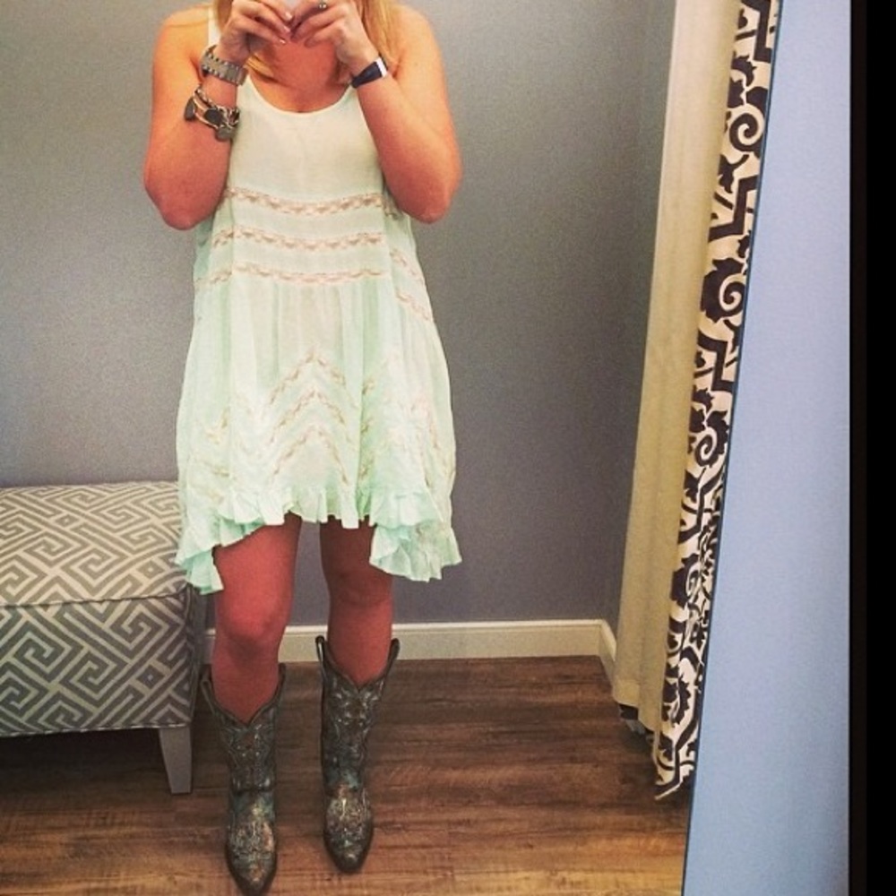 Free People Mint Trapeze Slip