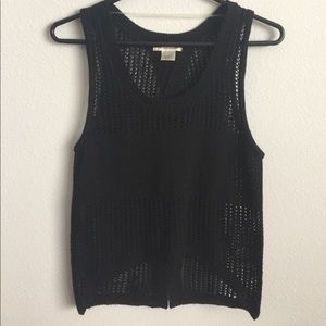 Black cut out tank top