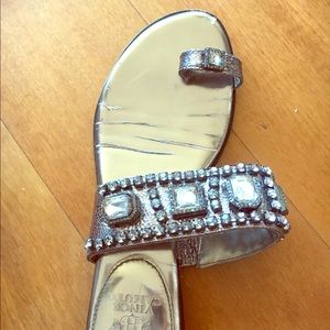 Vince Camuto silver gem sandals